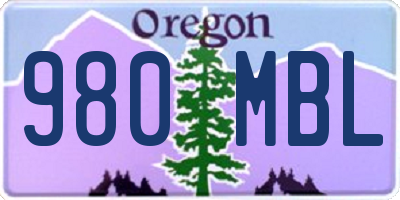 OR license plate 980MBL