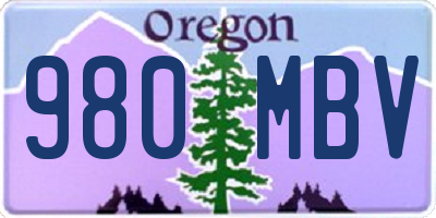 OR license plate 980MBV