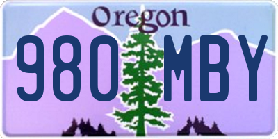 OR license plate 980MBY