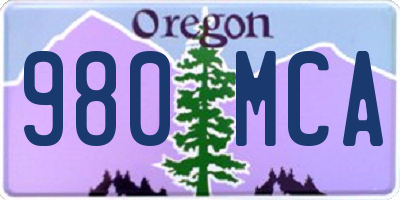 OR license plate 980MCA