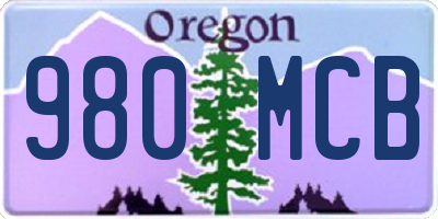 OR license plate 980MCB