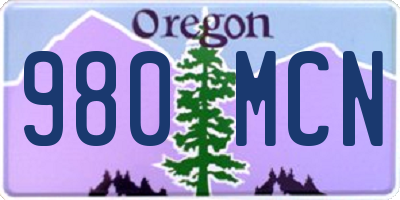 OR license plate 980MCN