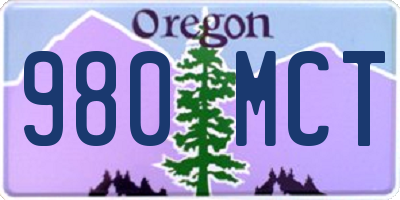 OR license plate 980MCT