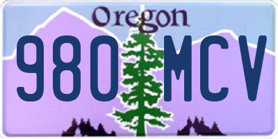 OR license plate 980MCV