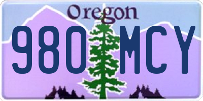 OR license plate 980MCY