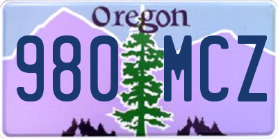 OR license plate 980MCZ