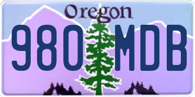 OR license plate 980MDB