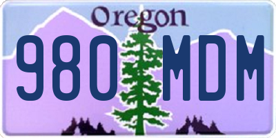 OR license plate 980MDM