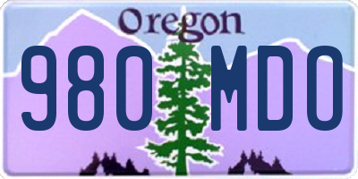 OR license plate 980MDO