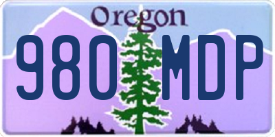 OR license plate 980MDP