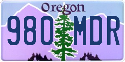 OR license plate 980MDR