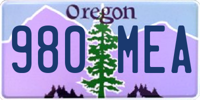 OR license plate 980MEA