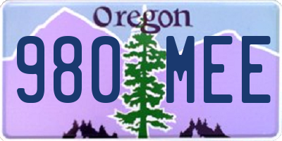 OR license plate 980MEE