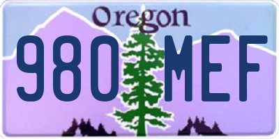 OR license plate 980MEF