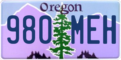 OR license plate 980MEH