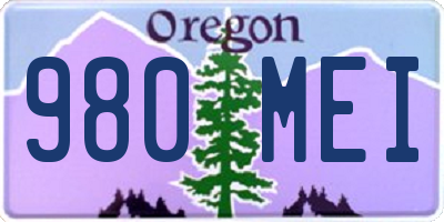 OR license plate 980MEI