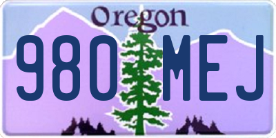 OR license plate 980MEJ