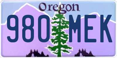 OR license plate 980MEK