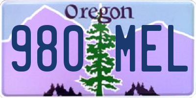 OR license plate 980MEL