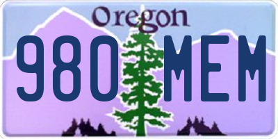 OR license plate 980MEM