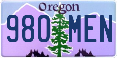 OR license plate 980MEN