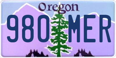 OR license plate 980MER