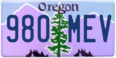 OR license plate 980MEV