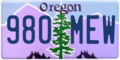 OR license plate 980MEW