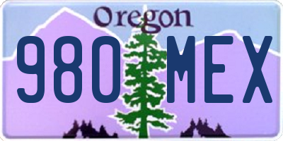 OR license plate 980MEX