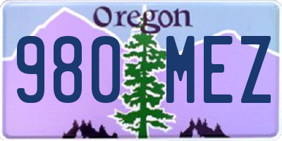 OR license plate 980MEZ