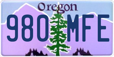 OR license plate 980MFE