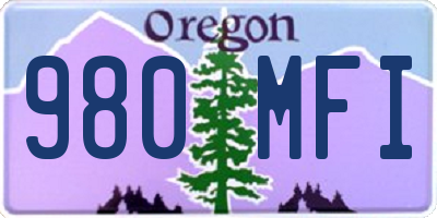 OR license plate 980MFI