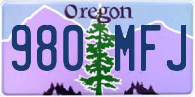 OR license plate 980MFJ