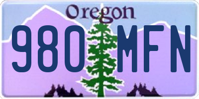 OR license plate 980MFN