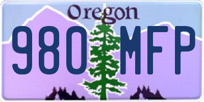 OR license plate 980MFP