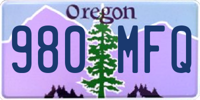 OR license plate 980MFQ