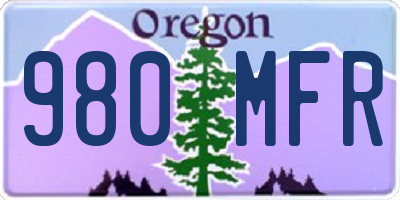 OR license plate 980MFR