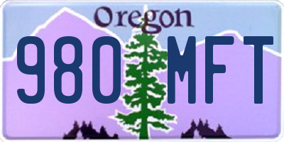 OR license plate 980MFT