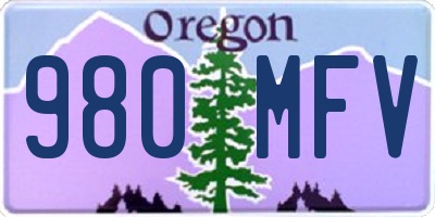 OR license plate 980MFV