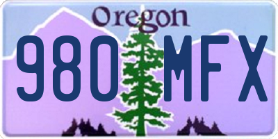 OR license plate 980MFX