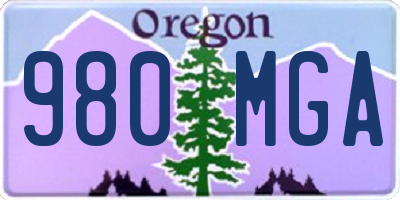 OR license plate 980MGA