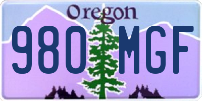 OR license plate 980MGF