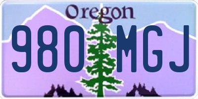 OR license plate 980MGJ