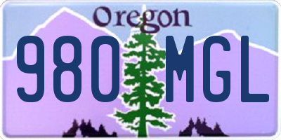 OR license plate 980MGL