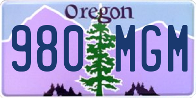 OR license plate 980MGM