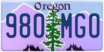 OR license plate 980MGO