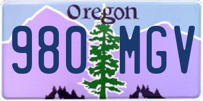 OR license plate 980MGV