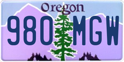 OR license plate 980MGW