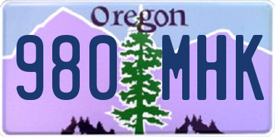 OR license plate 980MHK
