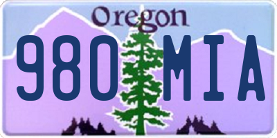 OR license plate 980MIA